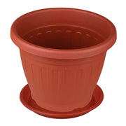 Bombay resin pot 25 x 21 cm terracotta includes saucer