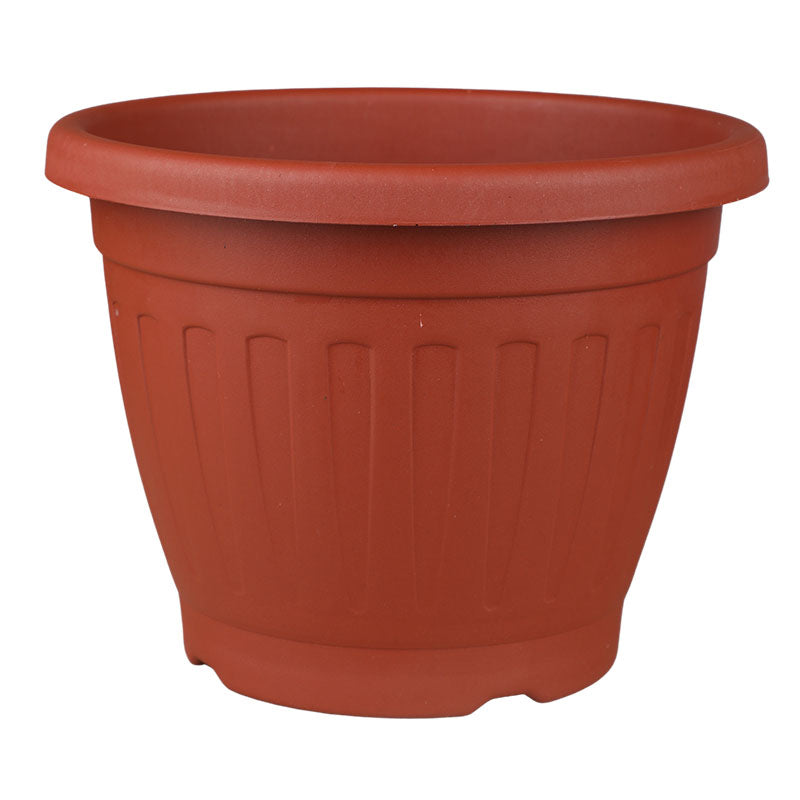 Bombay resin pot 25 x 21 cm terracotta includes saucer
