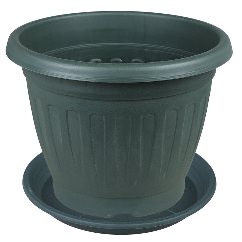 Maceta Bombay resina 34 x 26 cm verde incluye plato