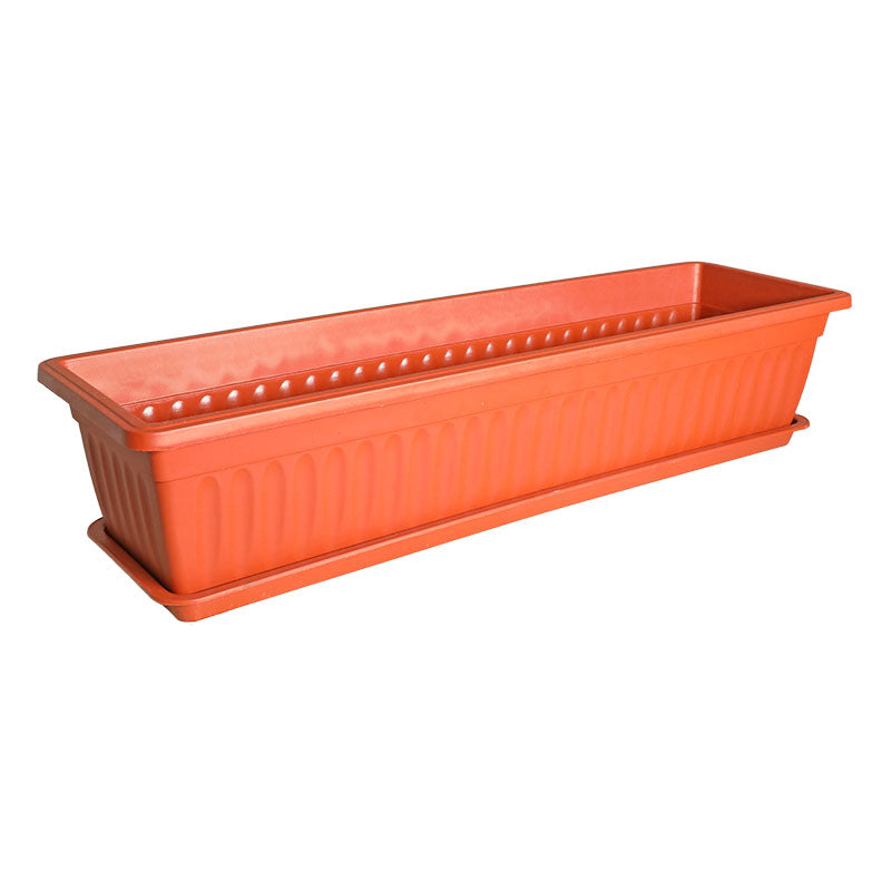 Maceta Surat resina 21 x 70 x 16 cm terracota incluye plato