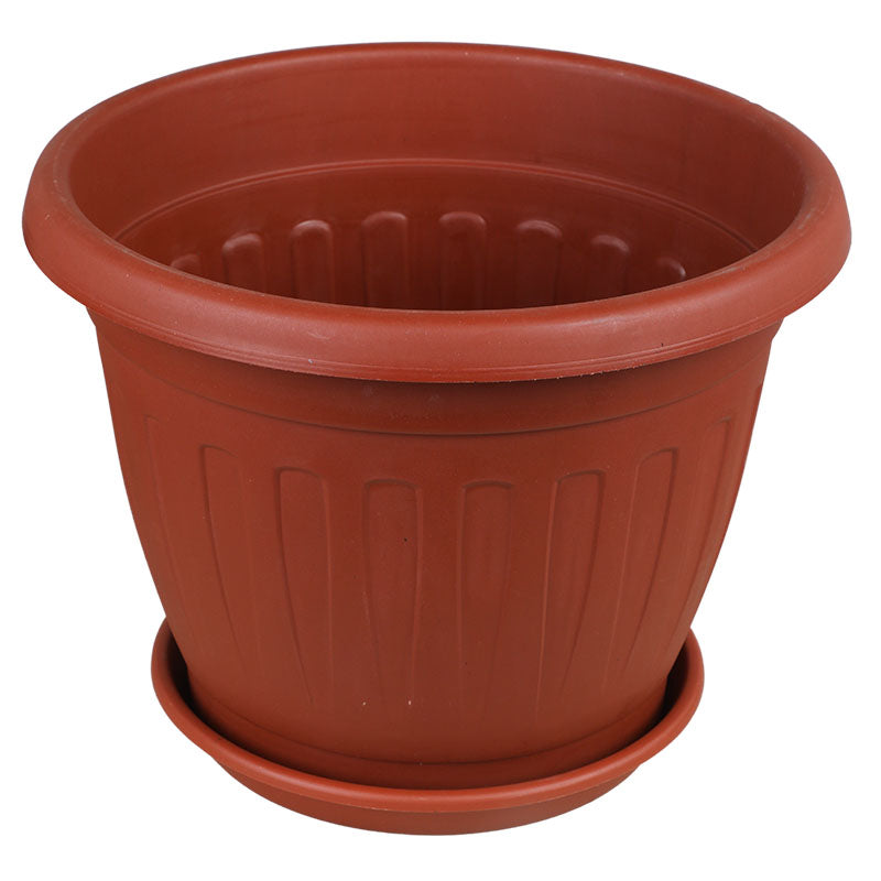 Classic resin pot 34 x 24 cm terracotta includes saucer