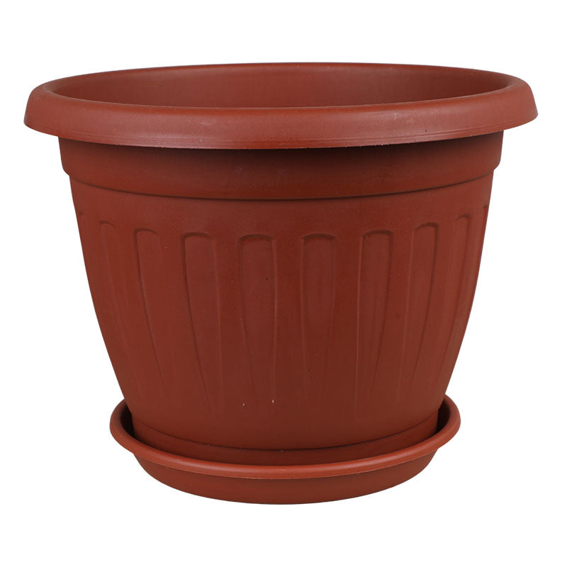 Classic resin pot 34 x 24 cm terracotta includes saucer