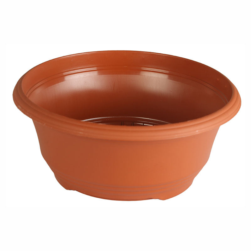 Plastic terracotta bowl planter 23 x 11 cm