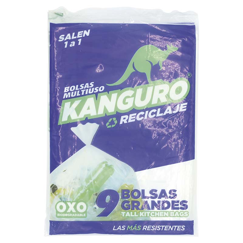 Large clear trash bags 57 liter 9 count