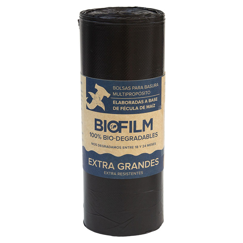 Extra-large biodegradable trash bags 30 ct black Biofilm
