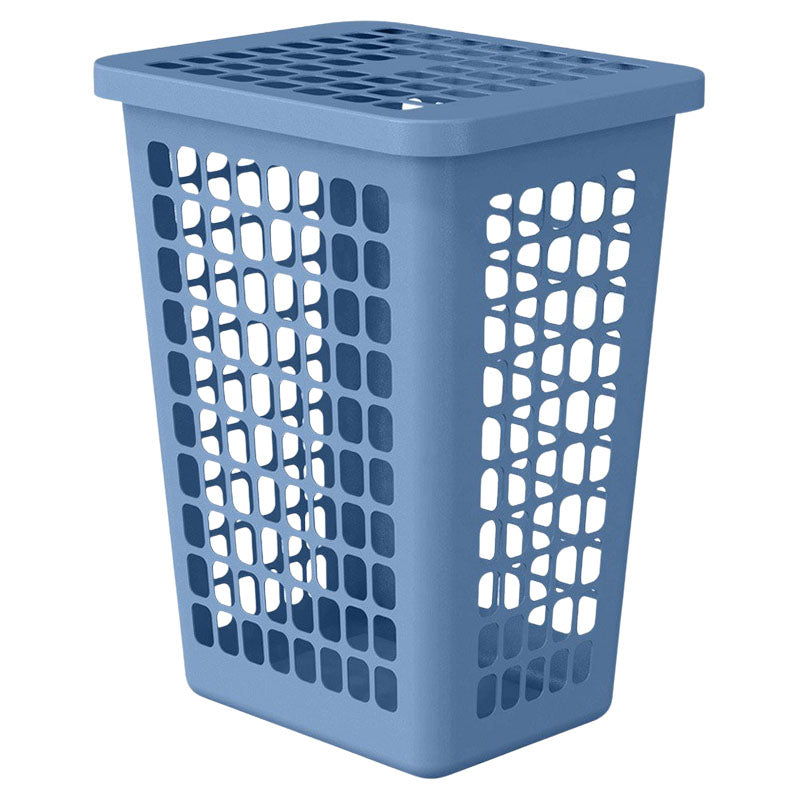 Plastic rectangular laundry hamper 55 liters assorted colors