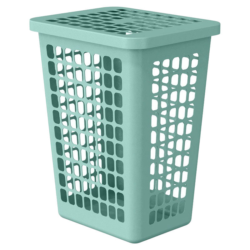 Plastic rectangular laundry hamper 55 liters assorted colors