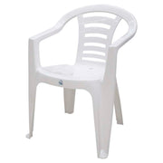 Silla plástica blanca con apoyabrazos Home Pro