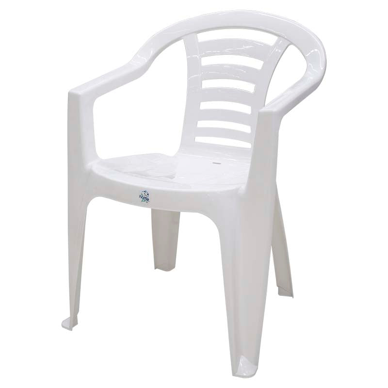 White plastic chair with armrests Home Pro