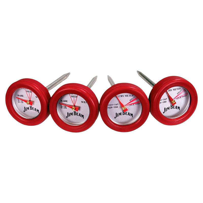 Set of 4 Jim Beam Stainless Steel Grill Thermometers