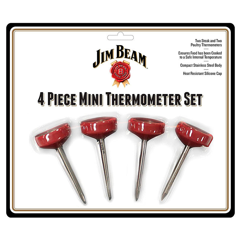 Set of 4 Jim Beam Stainless Steel Grill Thermometers