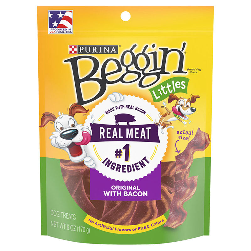 Snack mascotas Beggin Littles tocino queso 6 oz
