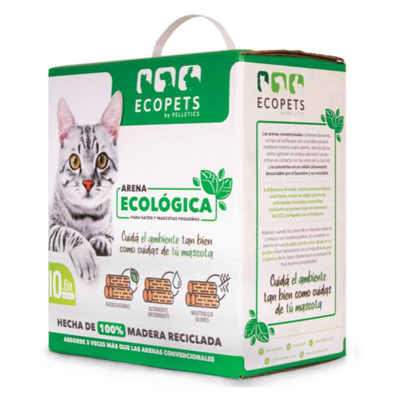 Arena ecológica tipo pellets para gatos 7 kg Ecopets