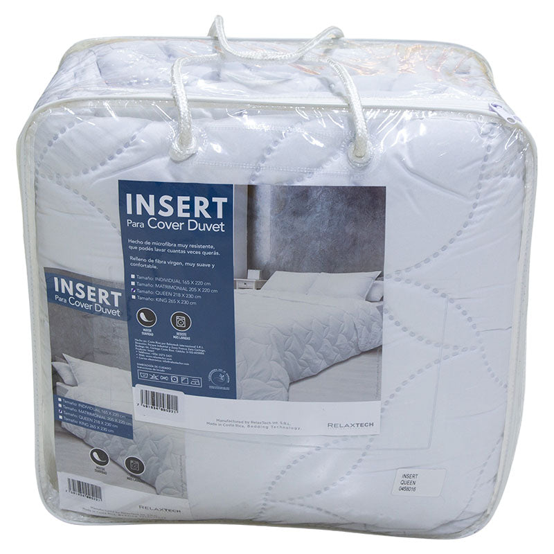 Cubrecama duvet Relaxtech queen microfibra blanco liso