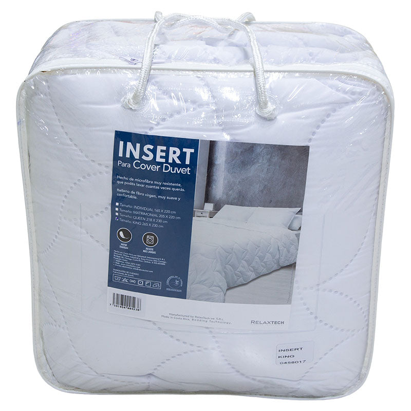 Cubrecama duvet Relaxtech king microfibra blanco liso