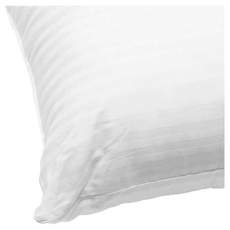 Set of 2 deluxe queen microfiber stripe pillows, siliconized fiber fill
