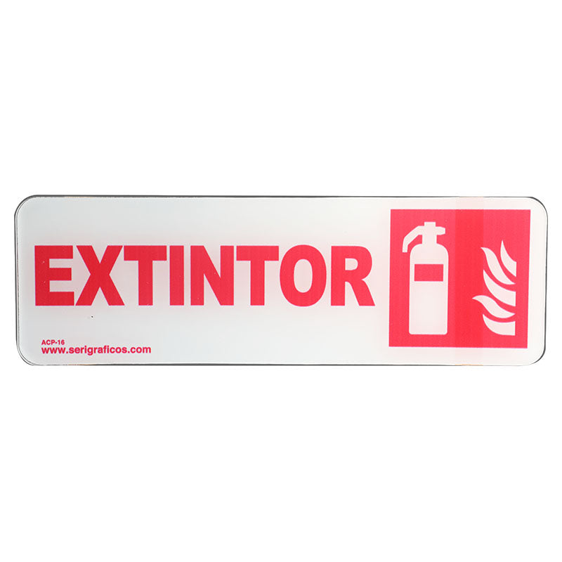 Rótulo: "Extintor" 23 x 7,5 cm