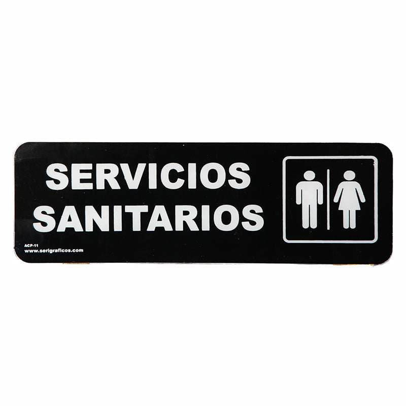 Rótulo "Servicios sanitarios"