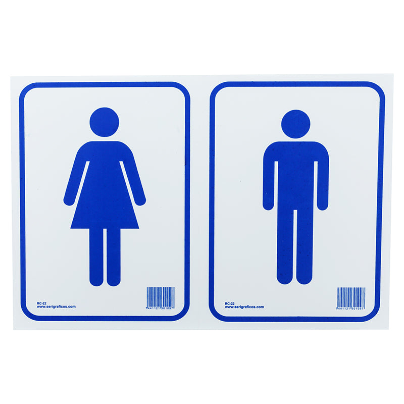 Rótulo figura de mujer y hombre