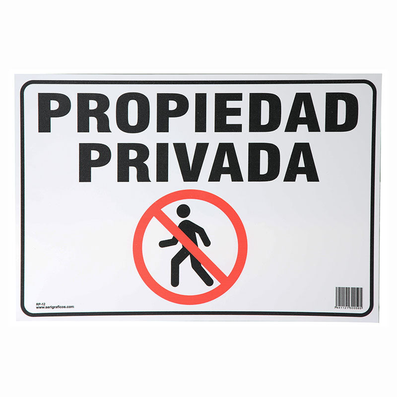 Rótulo: "Propiedad privada" 20 x 30 cm