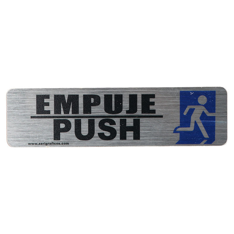 Rótulo: "Empuje / Push"
