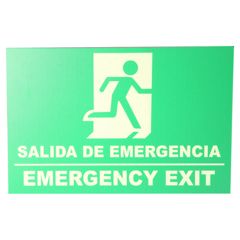 Rótulo: "Salida de emergencia" 20 x 30 cm verde