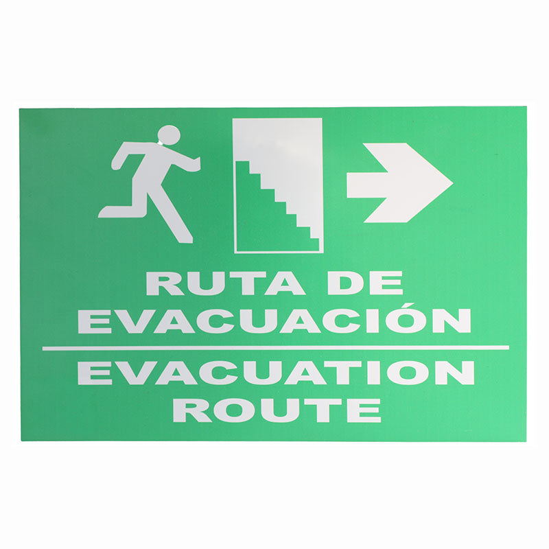 Rótulo: "Ruta de evacuación"