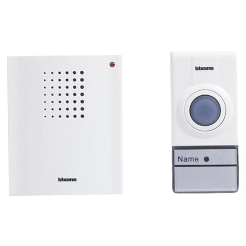 Timbre inalámbrico blanco con pulsador