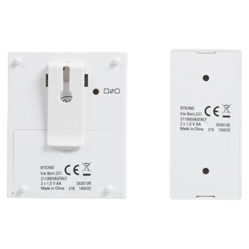 Timbre inalámbrico blanco con pulsador