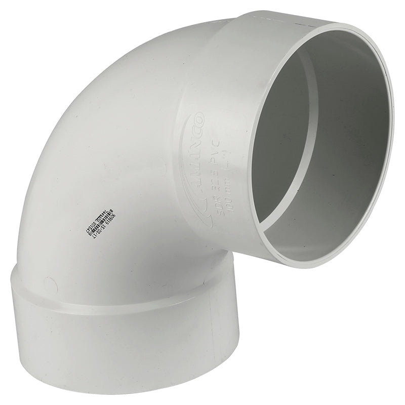 Codo 90° PVC para canoa 4"