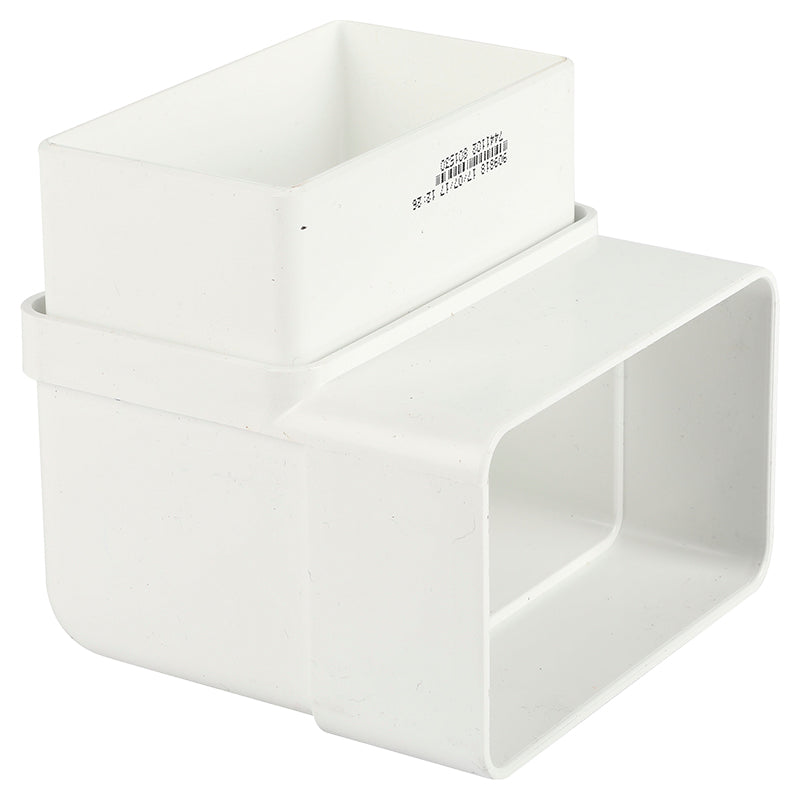 Codo 90° PVC rectangular bajante canoa