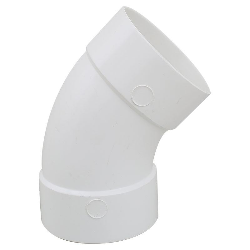 Codo 45° PVC 3" para canoa con protección UV