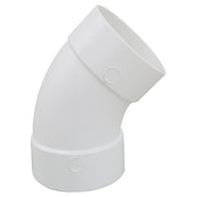 Codo 45° PVC 4" para canoa con protección UV
