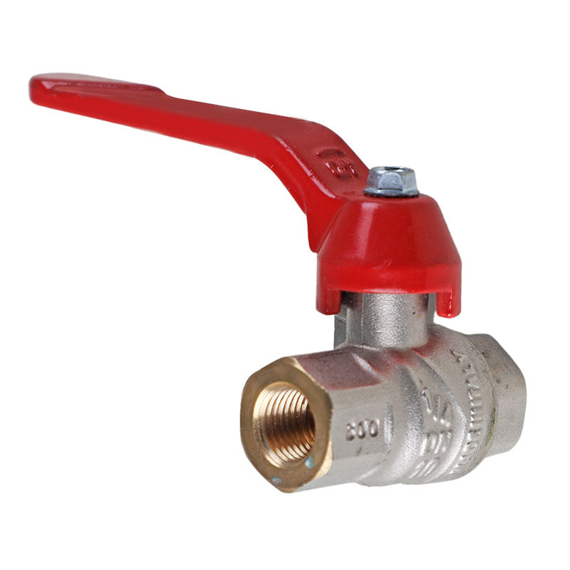 1/4" full port red handle ball valve