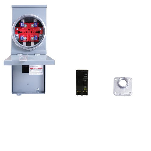 Meter base + 100 A Square D main breaker combo