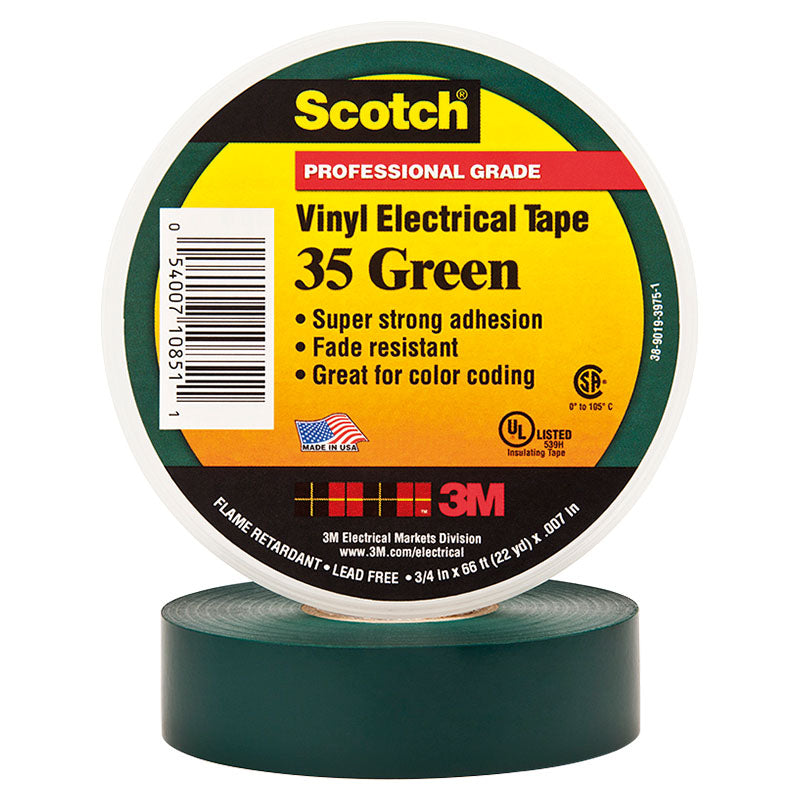 Scotch 35 Green Electrical Tape 19 mm x 20 m