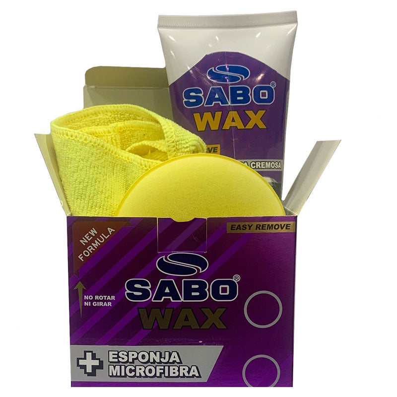 SABO Creamy Car Wax Kit + Sponge + Microfiber Cloth
