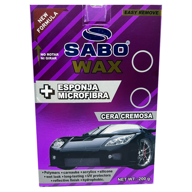 SABO Creamy Car Wax Kit + Sponge + Microfiber Cloth