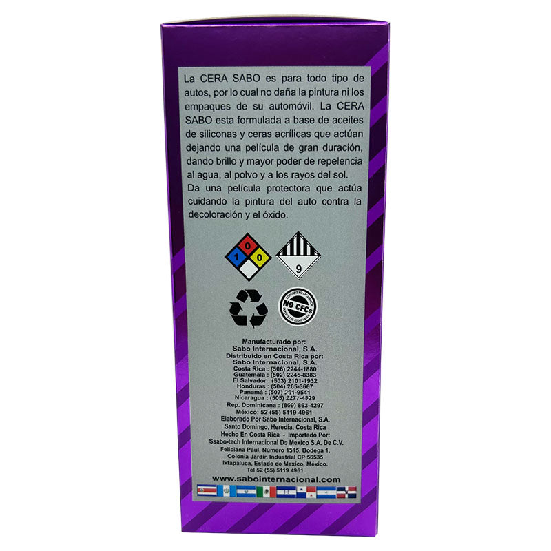 Kit cera cremosa para auto + esponja + paño microfibra SABO