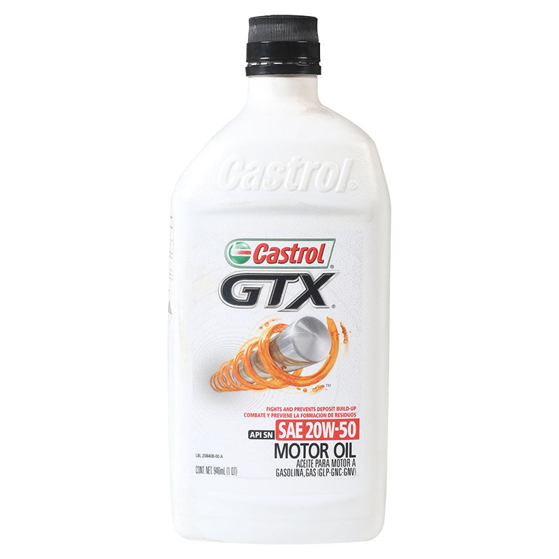 Aceite GTX SAE 20W-50 Castrol 1/4 gal (946 ml)