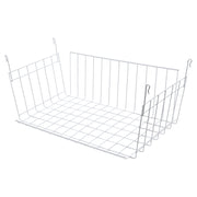 Canasta colgante acero 20 x 43 x 25 cm blanca