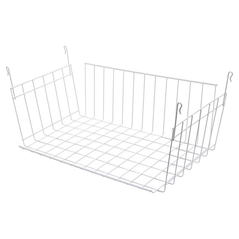 Canasta colgante acero 20 x 43 x 25 cm blanca