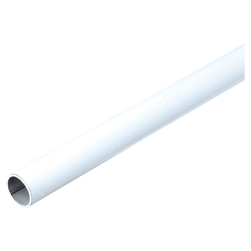 240 x 2 cm white steel wardrobe hanging rail