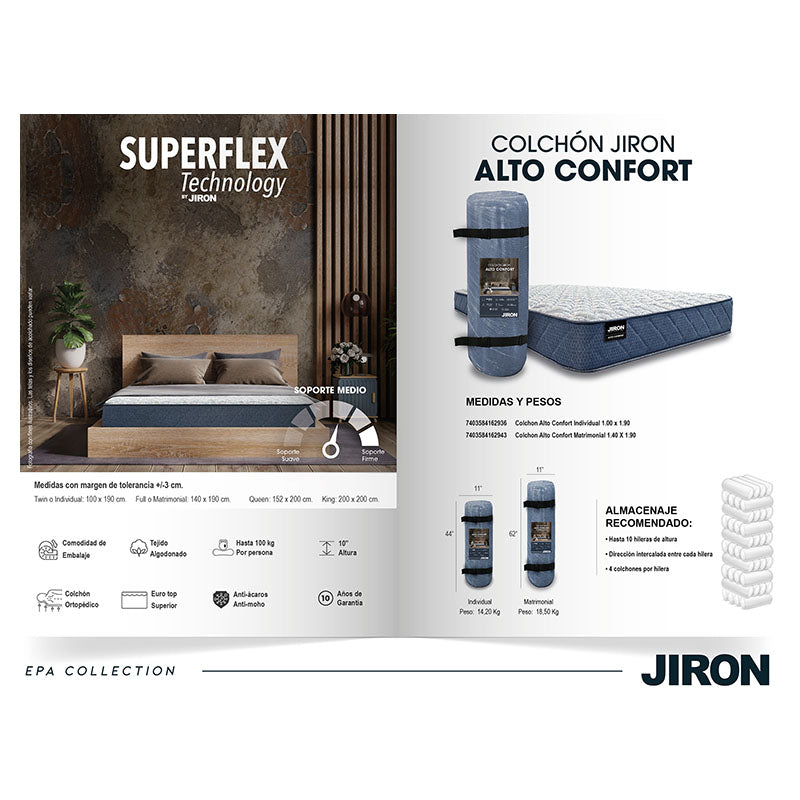 Colchón enrollado Superflex Alto Confort individual JIRON