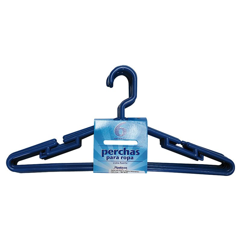 Set of 6 plastic clothes hangers