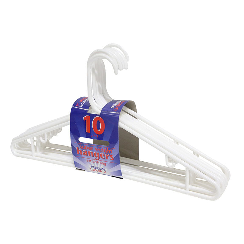 Set 10 ganchos para ropa plásticos