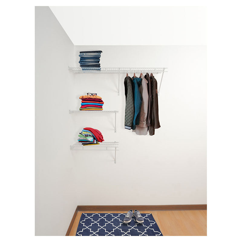 Clóset de rejilla fijo acero blanco 216 x 122 cm x 30 cm