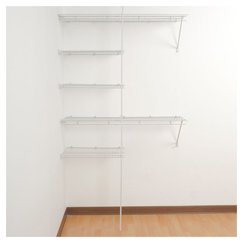 Adjustable white steel wire closet 122 to 183 x 40 cm deep
