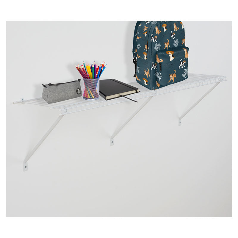 White Steel Closet Shelf Kit 31 x 122 x 30 cm