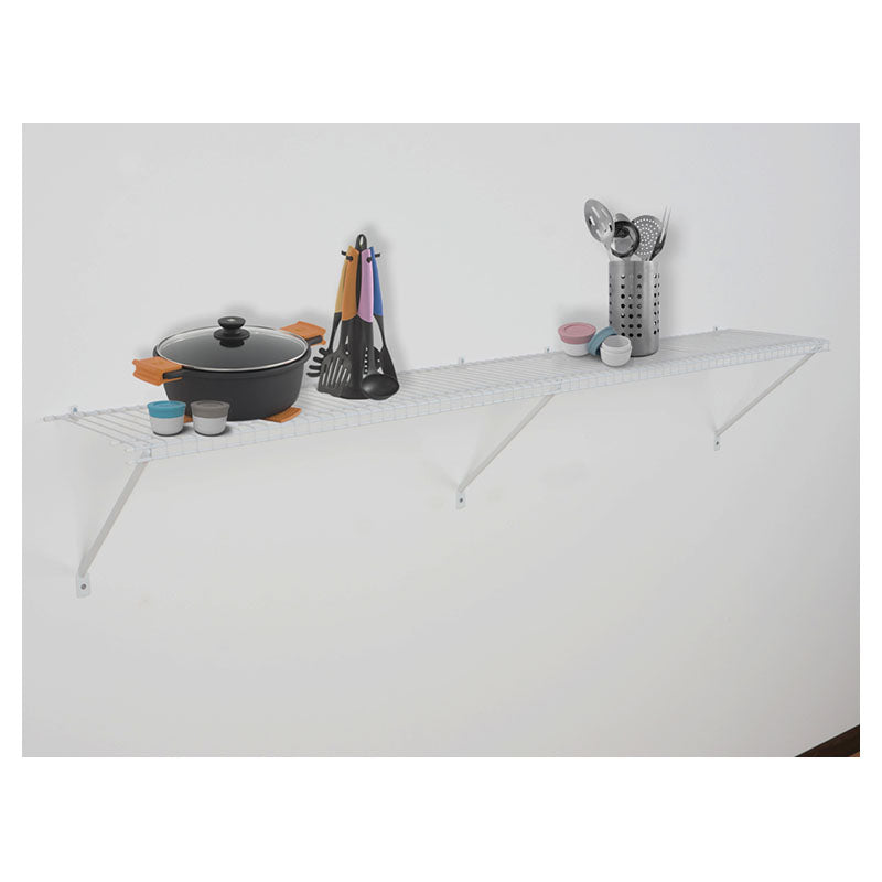 White steel closet shelf kit 31 x 183 x 30 cm